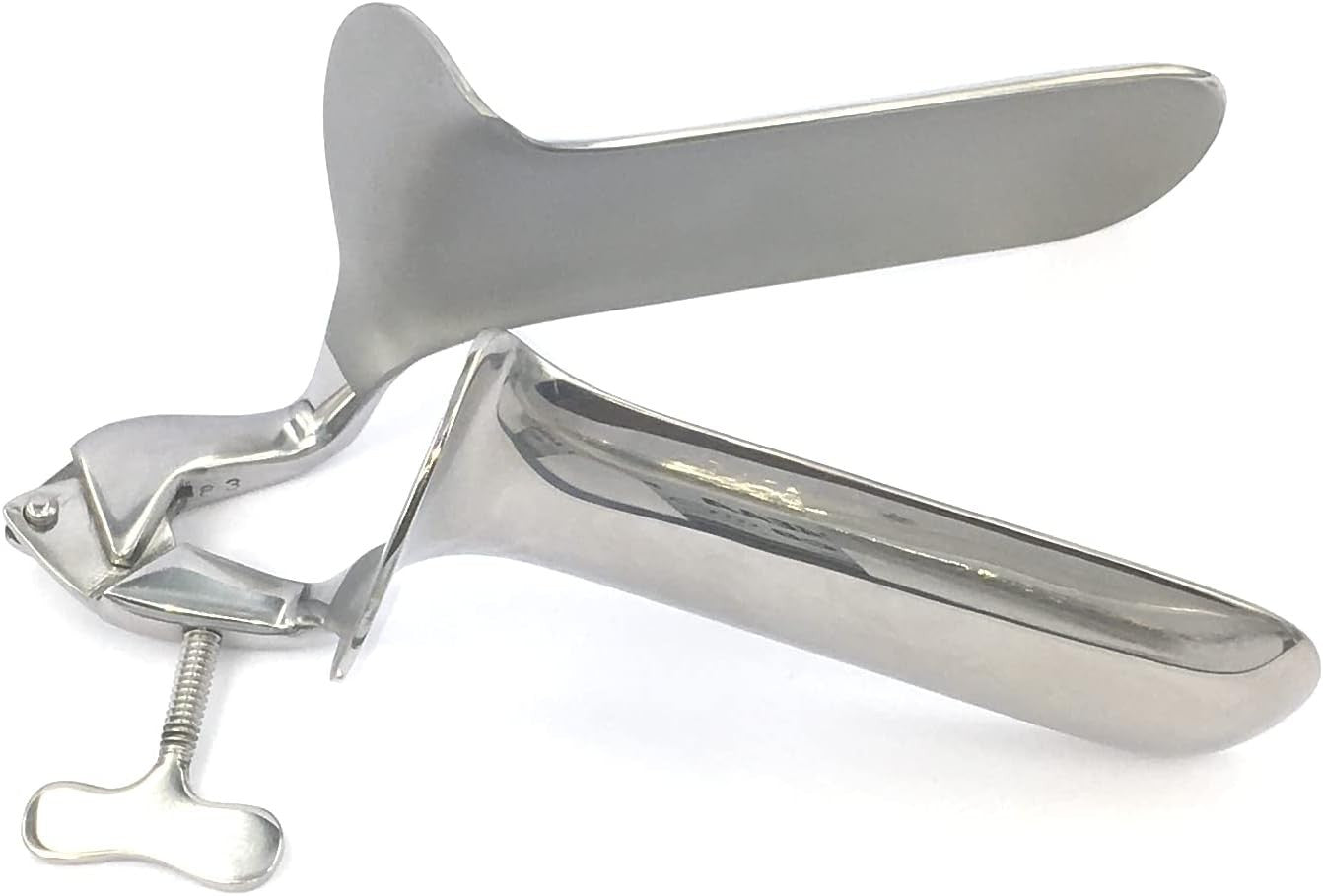 Black Label Stainless Steel Collins Speculum Medical Exam Fetish BDSM 6 Inch
