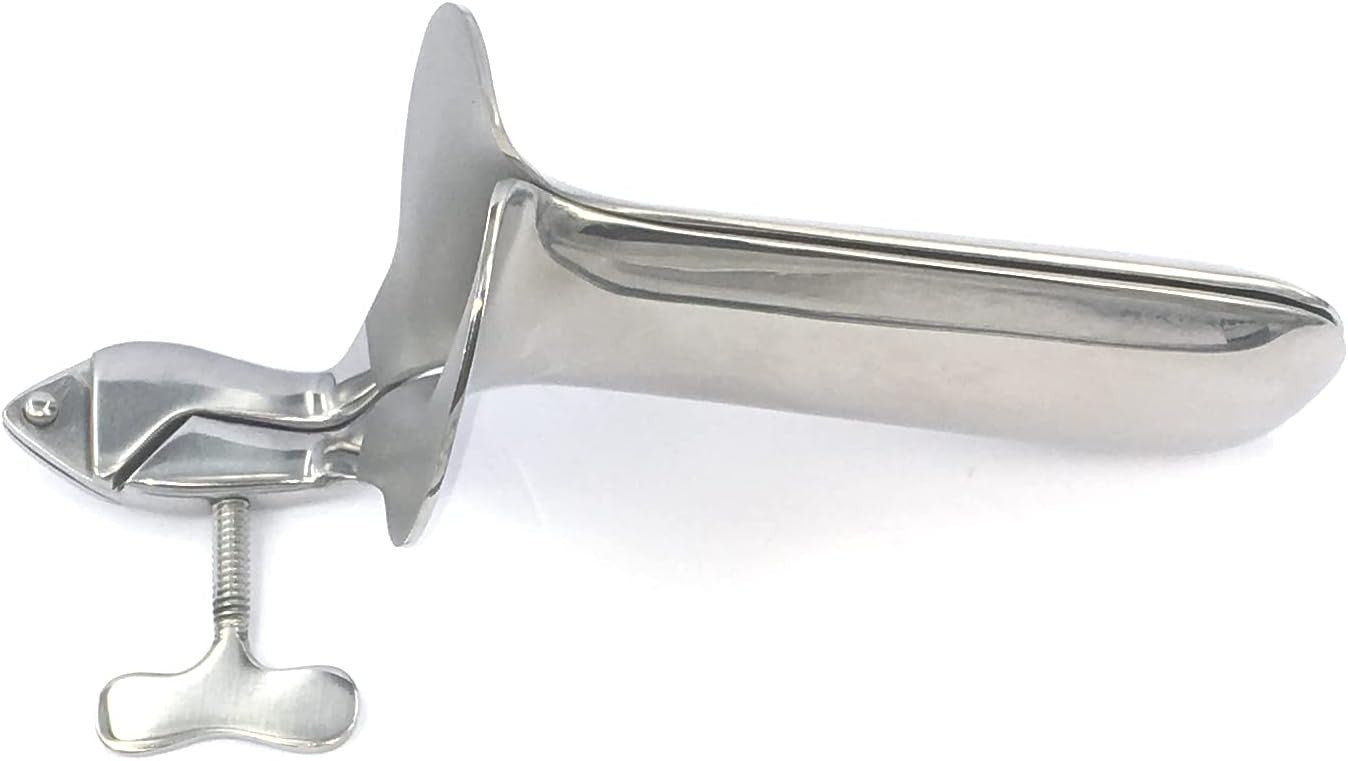 Black Label Stainless Steel Collins Speculum Medical Exam Fetish BDSM 6 Inch