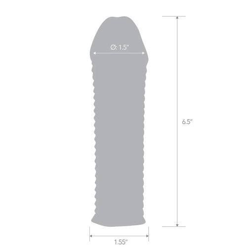 Blue Line 6.5 inch Clear Textured Penis Enhancing Sleeve Extender Transparent