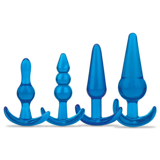 Blue Line Anal Training Butt Plug Blue 4pc Prostate Stimulator BDSM P-Spot
