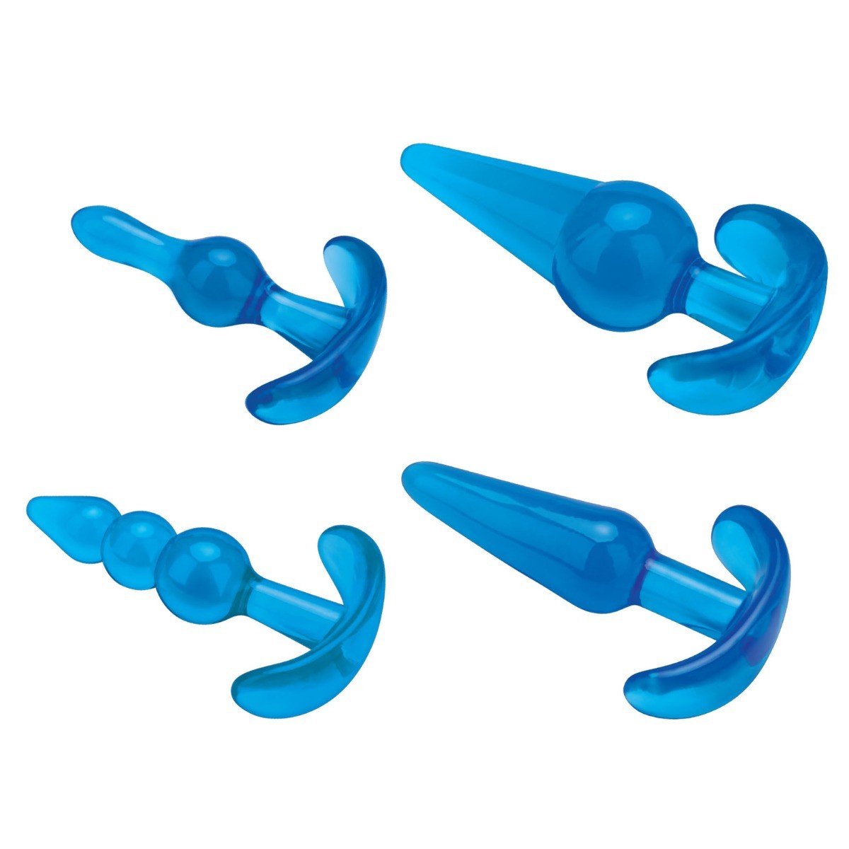 Blue Line Anal Training Butt Plug Blue 4pc Prostate Stimulator BDSM P-Spot