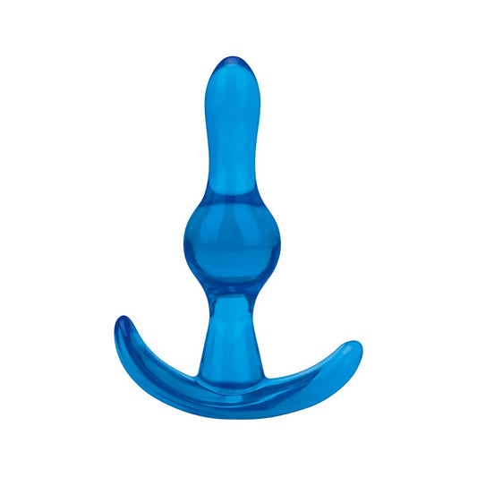Blue Line Tear Drop Anal Butt Plug Blue 3.5 Inch Prostate Stimulator BDSM