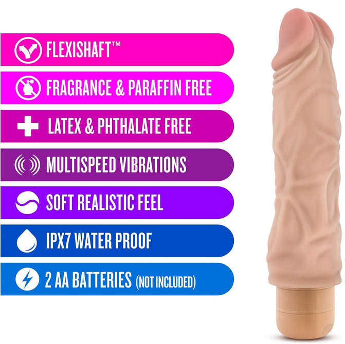 Sexual product with features listed on a white background