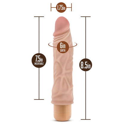 Sexual product with measurements indicated on a white background