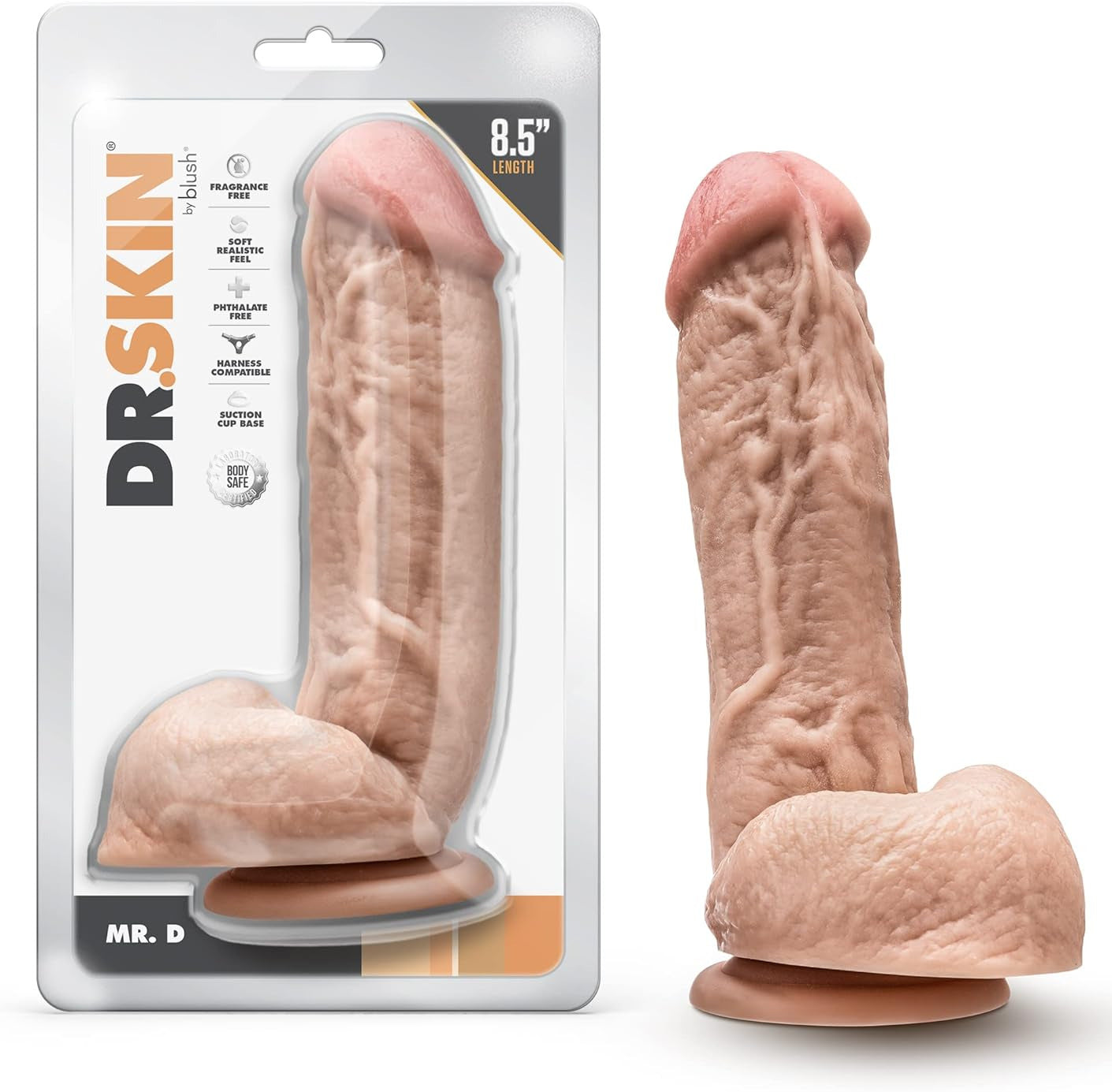 Sexual product with packaging labeled 'Dr. Skin' on a white background