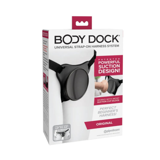 Body Dock Original Strap On Harness For Suction Cup Dildo Pegging Anal Black