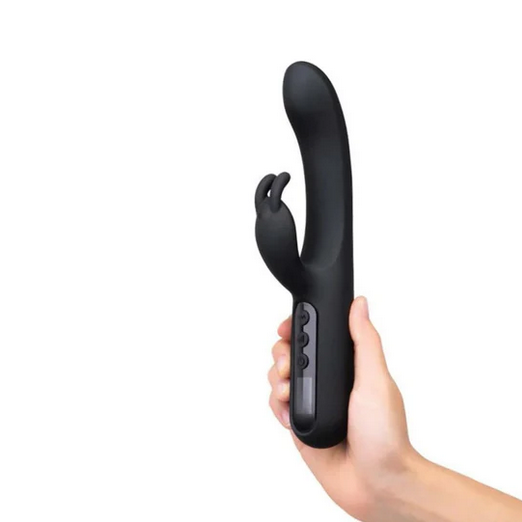 black vibrator in hand