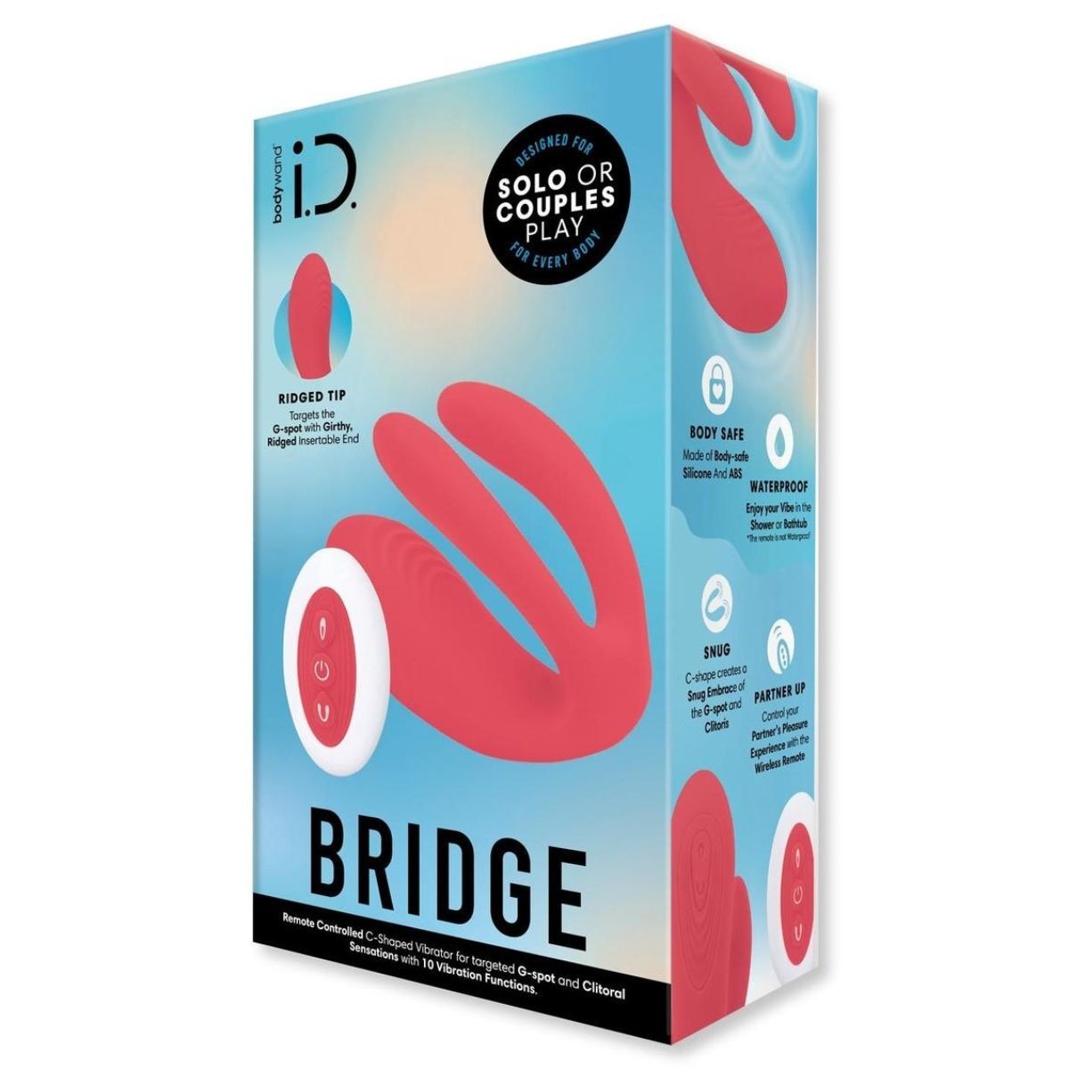 Product packaging for 'Bridge' with red and blue design on a white background