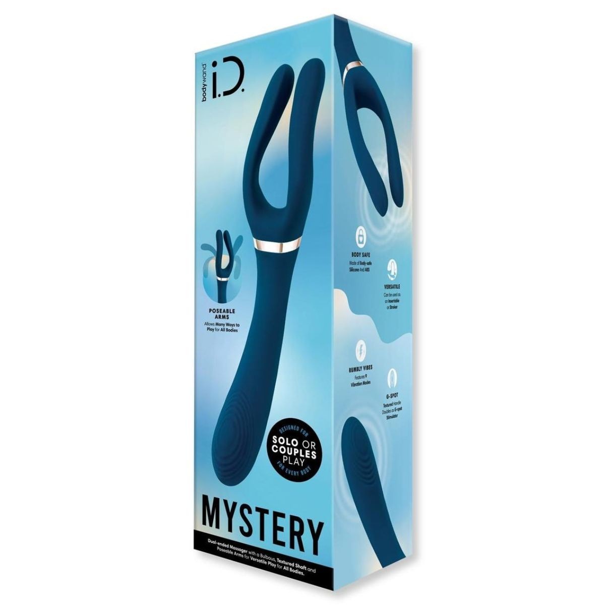 Blue product packaging with 'i.d.' branding on a white background