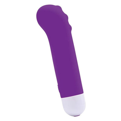 Purple and white handheld device on a white background