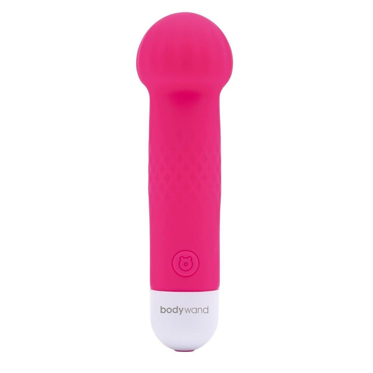Pink handheld massager with 'bodywand' branding on a white background
