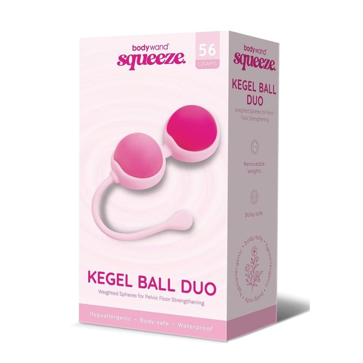 Box of Kegel Ball Duo with pink balls on a white background