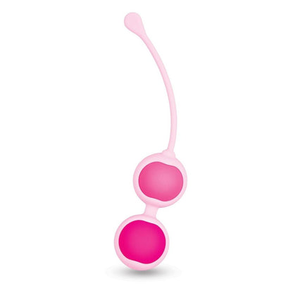 Pink silicone kegel exerciser on a white background