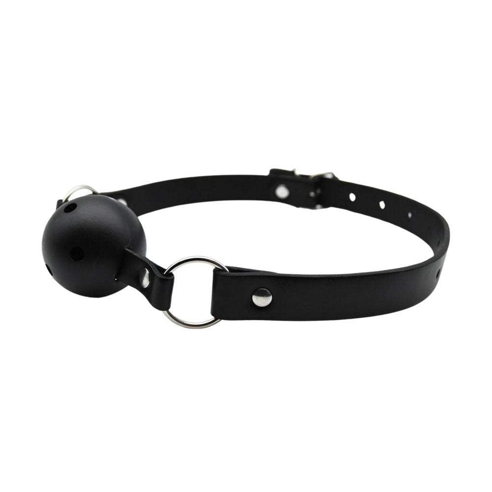 Black gag with a ball on a white background