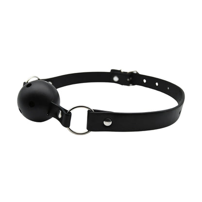 Black gag with a ball on a white background