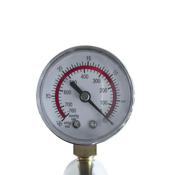 Pressure gauge with a white background