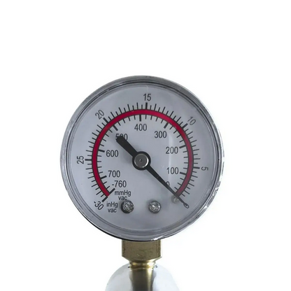 Pressure gauge with a white background