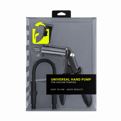 Universal hand pump for vacuum pumping in packaging with brand logo.