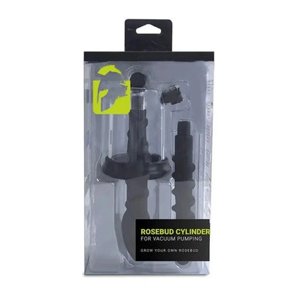 Brutus Get Bigger Premium Rosebud Cylinder Anal Enlargement Pump Attachment packaging on a white background