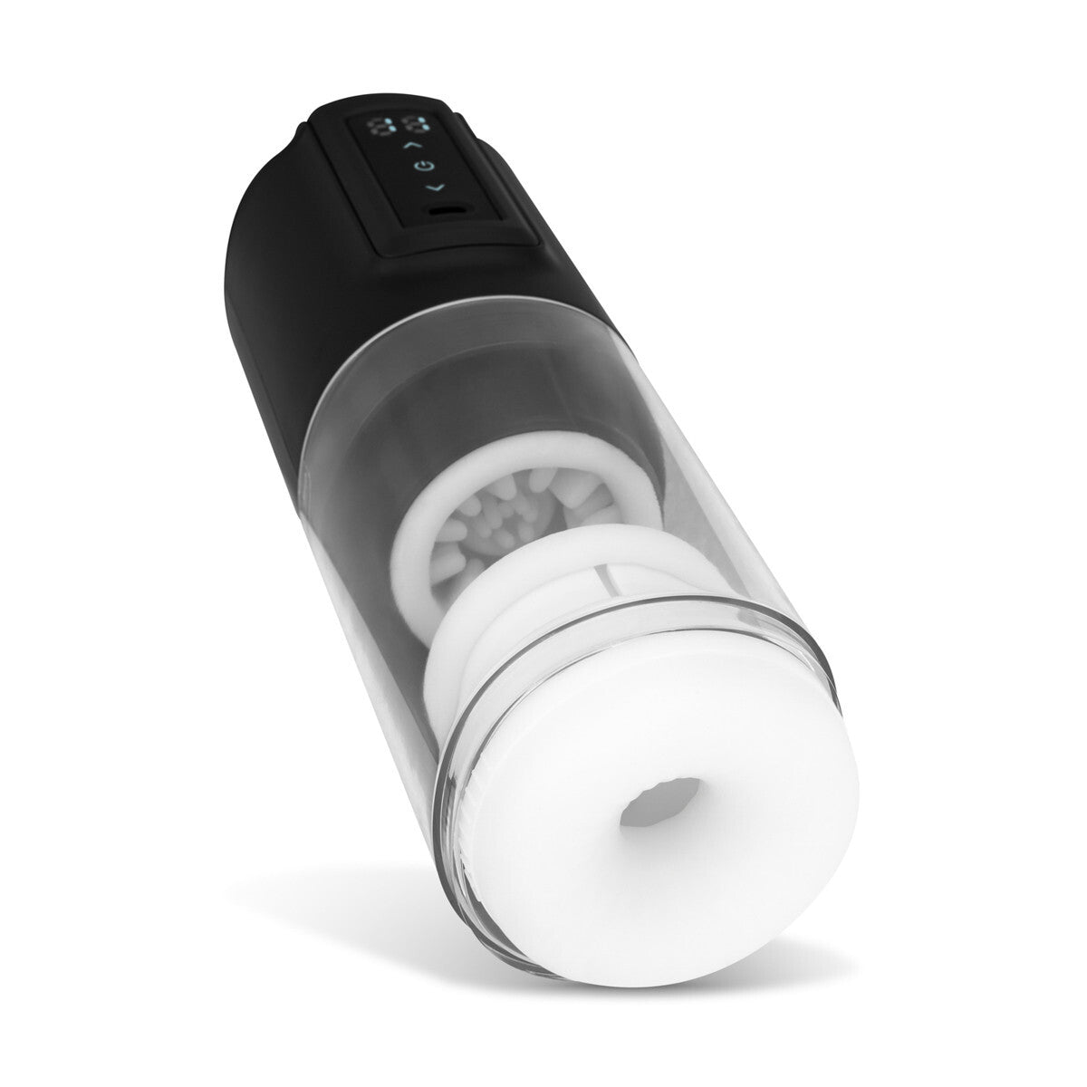 CRUIZR CX10 Thrusting & Rotating Clear Male Vibrating Masturbator Auto Stroker
