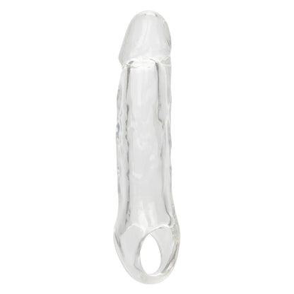 CalExotics Performance Maxx Clear Extension 5.5 Inch Thick Girthy Cock Sleeve on a white background