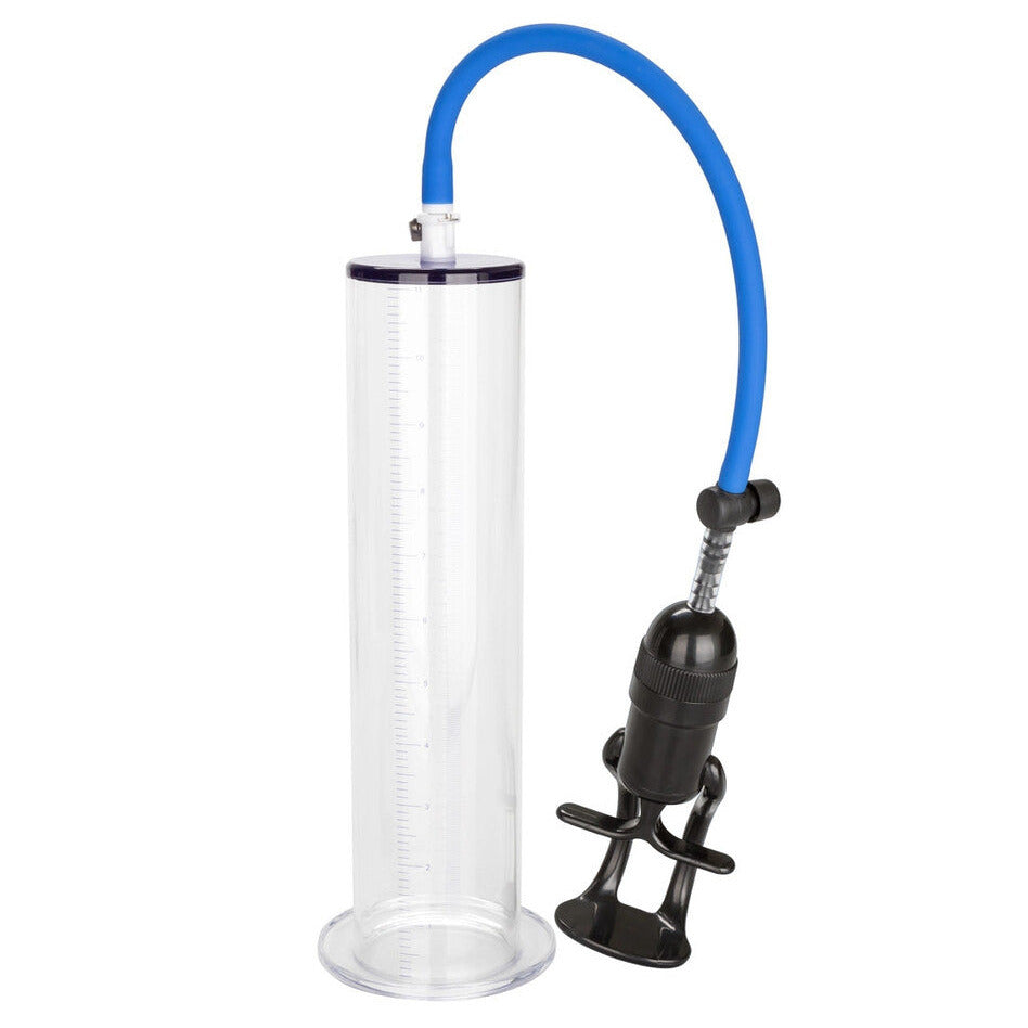 California Exotic Optimum Series Executive Clear Vacuum 9.5 Inch Penis Pump Enlarger on a white background
