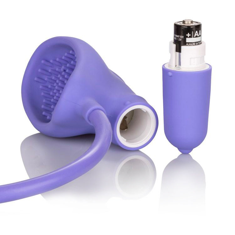 California Exotic Silicone Pro Ladies Intimate Vibrating Pussy Pump Waterproof on a white background