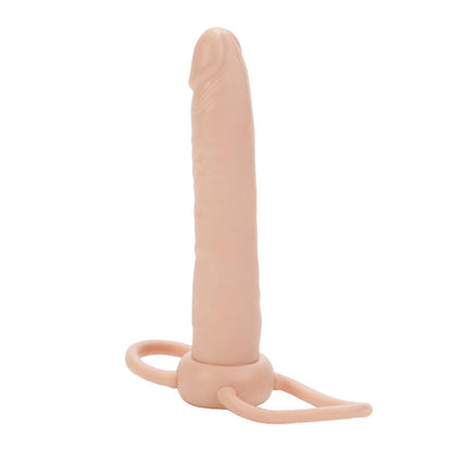 Beige anal dildo strap-on on a white background