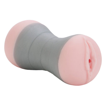 Pink and gray pussy & ass masturbator stroker on a white background