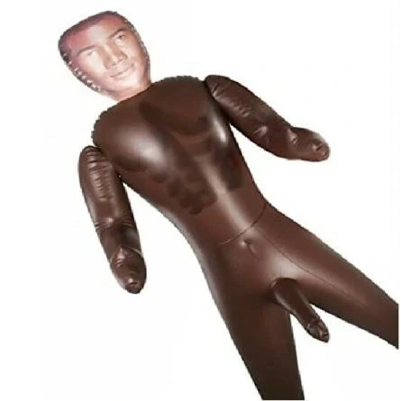 Brown mannequin figure on a white background