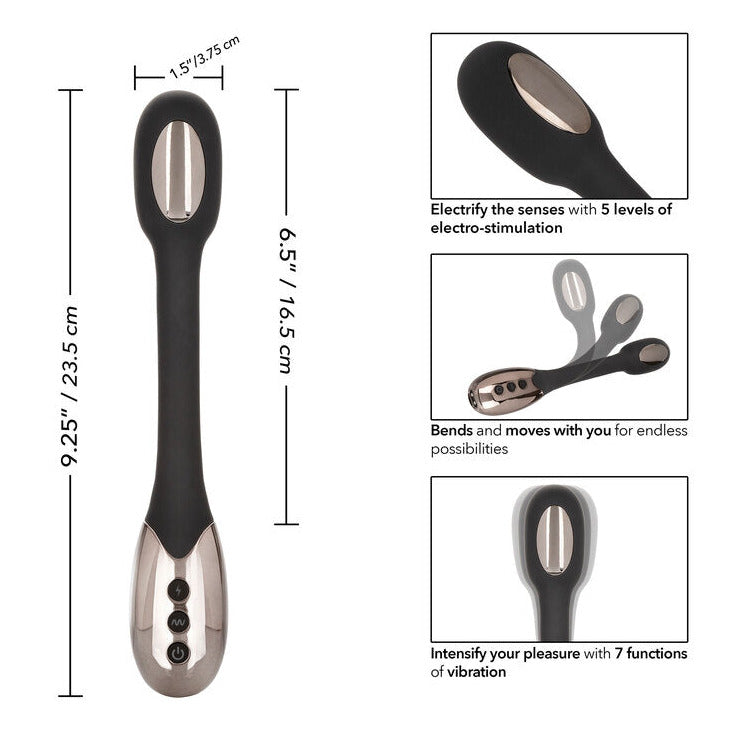 Sexual product with dimensions and features on a white background