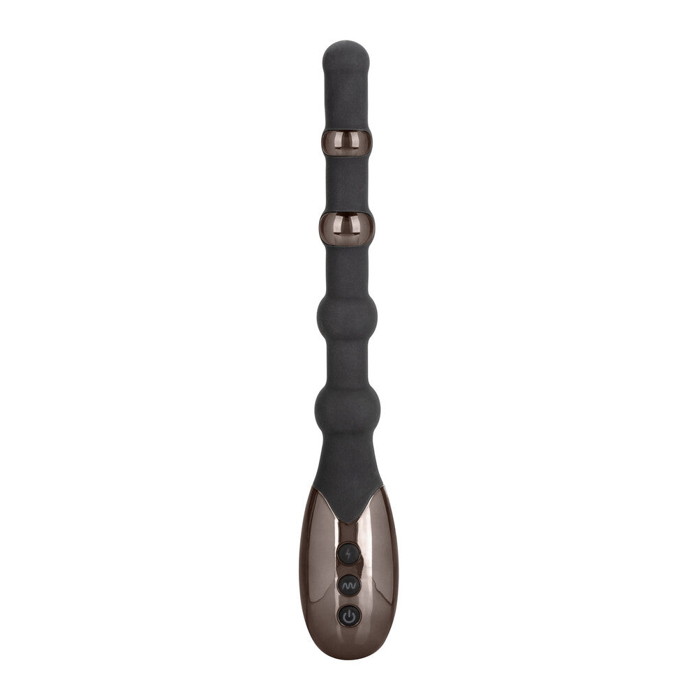 California Exotic Volt Electro Silicone Beaded E-Stim Vibrating Anal Beads Massager on a white background