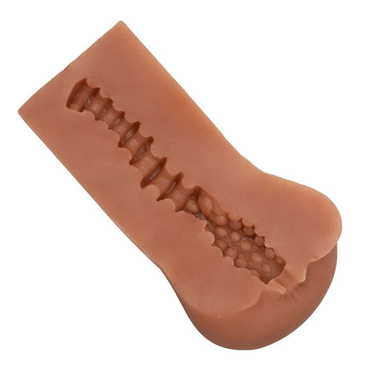 California Exotics Boundless Anus Male Masturbator PureSkin Flesh Brown Stroker on a white background