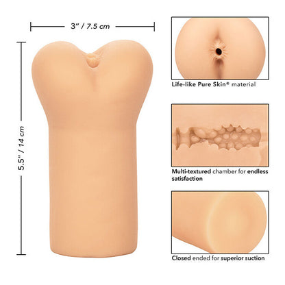 Product with dimensions and features highlighted on a white background
