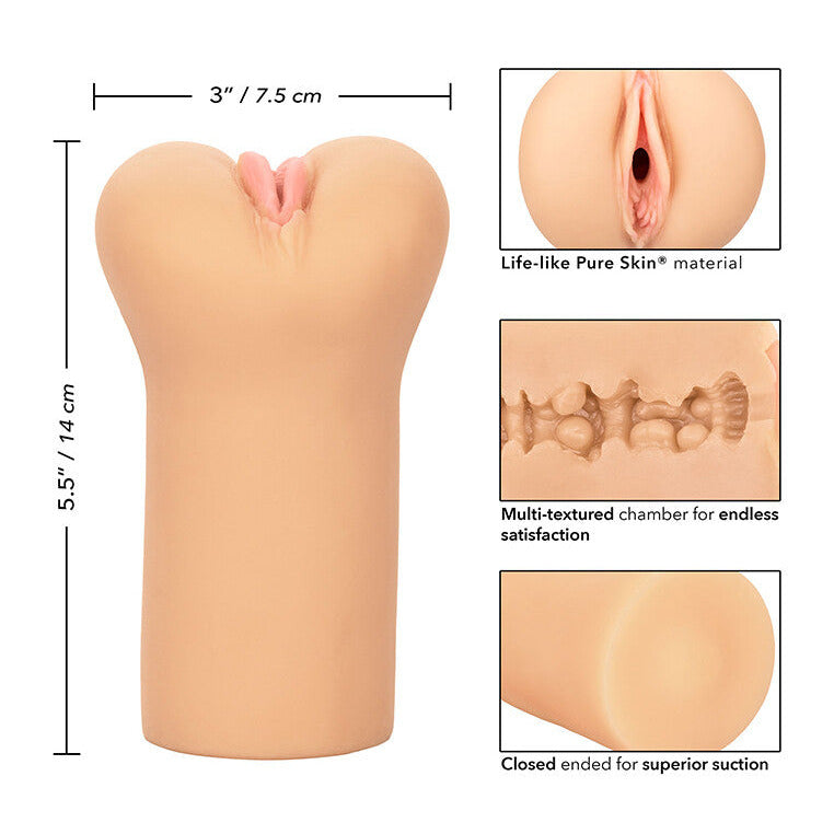 Product with dimensions and features highlighted on a white background