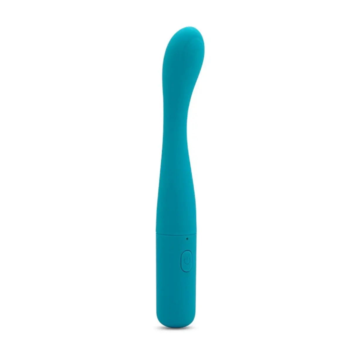 Turquoise handheld electronic massager on a white background