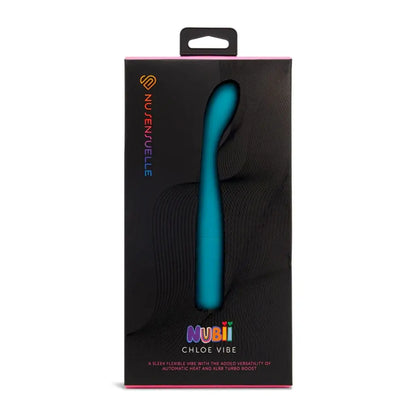 Nubie Chloe Vibe packaging with teal product on a white background