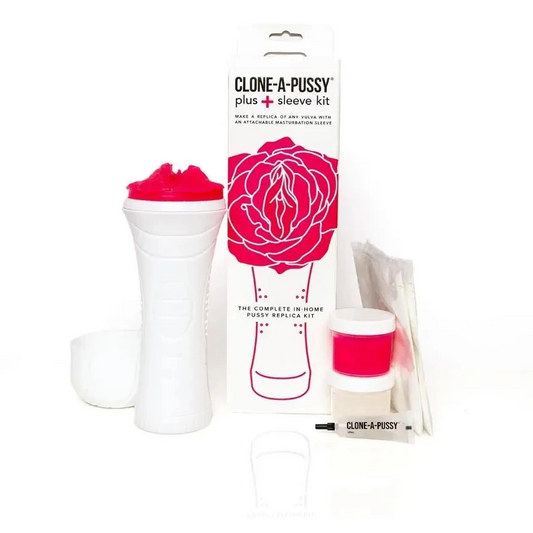 Clone-A-Pussy product set with packaging on a white background