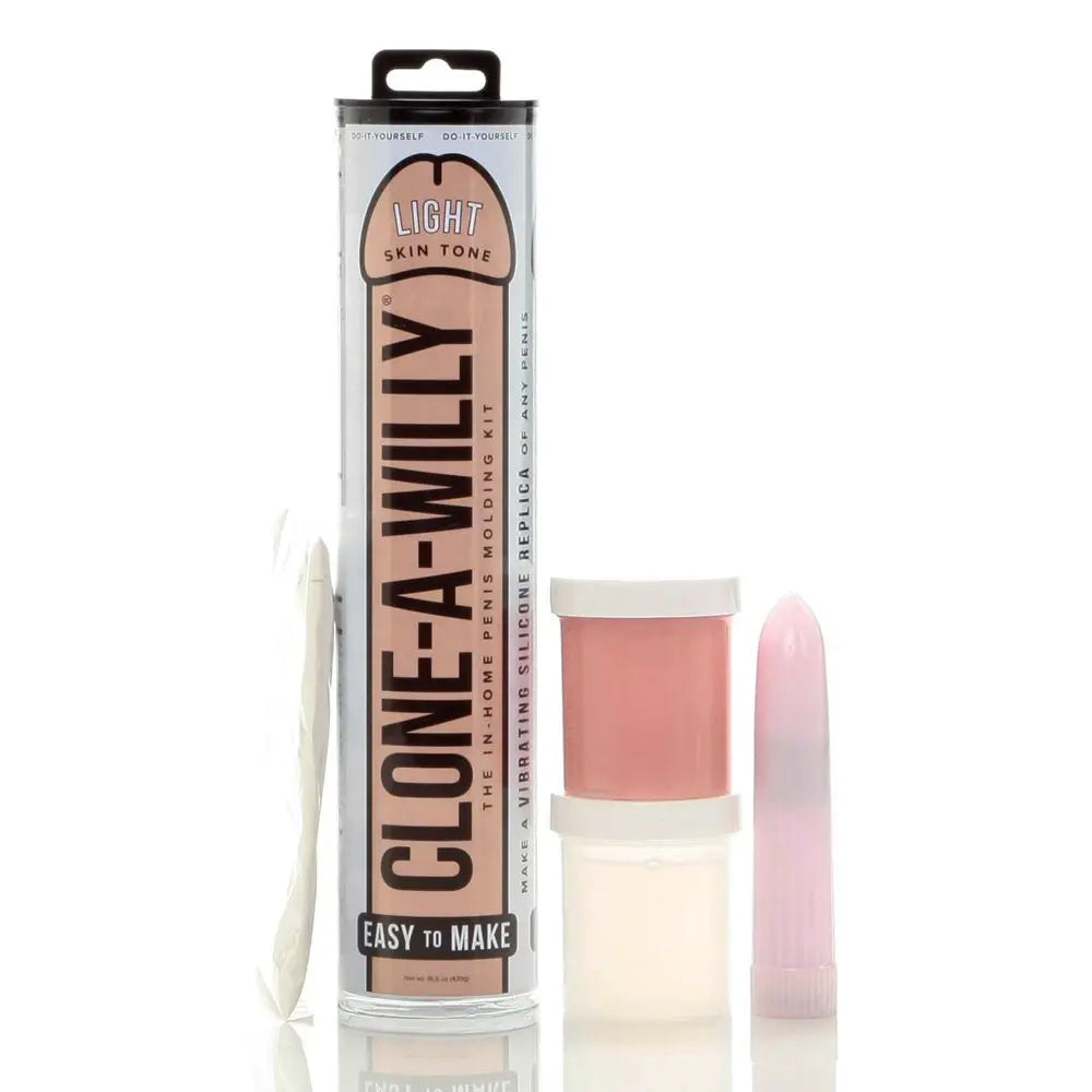 Clone-A-Willy product with packaging on a white background