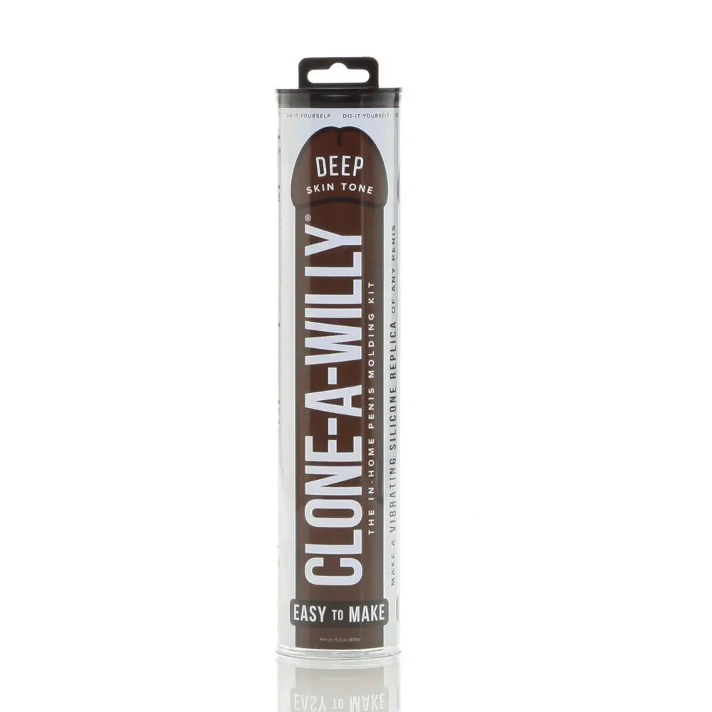 Clone-A-Willy product packaging for deep skin tone on a white background