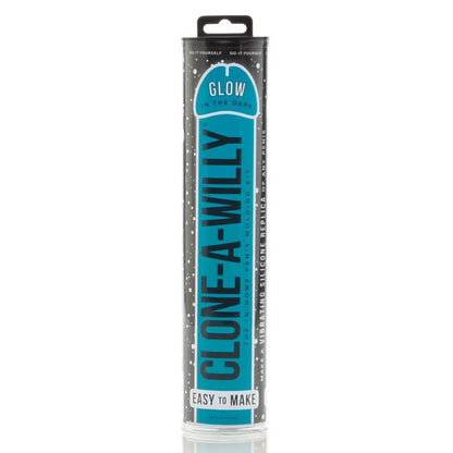 Clone-A-Willy product packaging with blue label on a white background