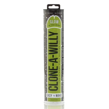 Clone-A-Willy product packaging with green label on a white background