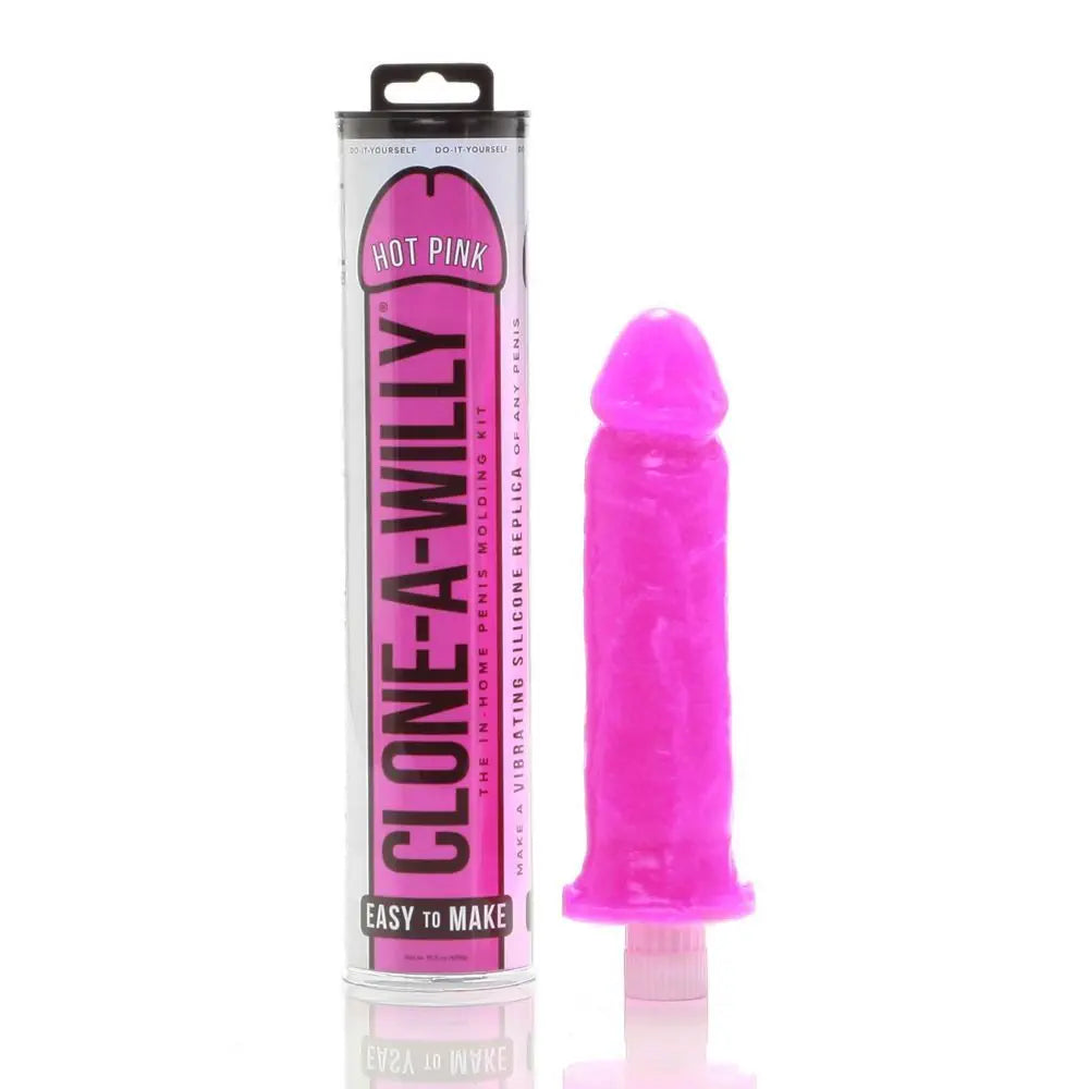 Pink Clone-A-Willy product with packaging on a white background