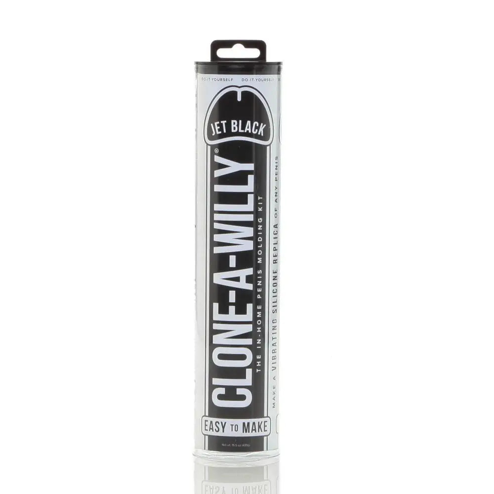 Clone-A-Willy Jet Black Penis Moulding Dildo Vibrator DIY Kit Silicone on a white background