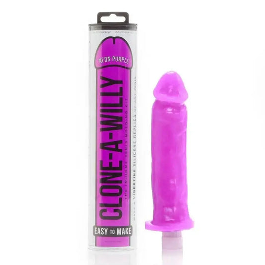 Pink novelty item with packaging labeled 'Clone-A-Willy' on a white background