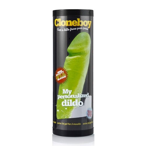 Cloneboy packaging with green silicone mold on a white background