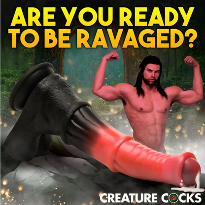 Man flexing muscles with text 'Are you ready to be ravaged?' and 'Creature Cocks' branding.
