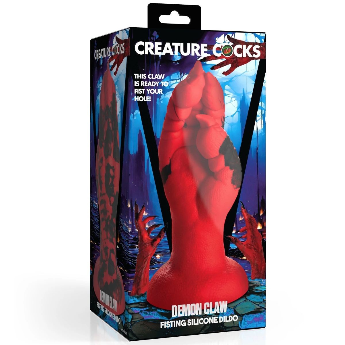 Boxed product labeled 'Demon Claw' by Creature Cocks on a white background