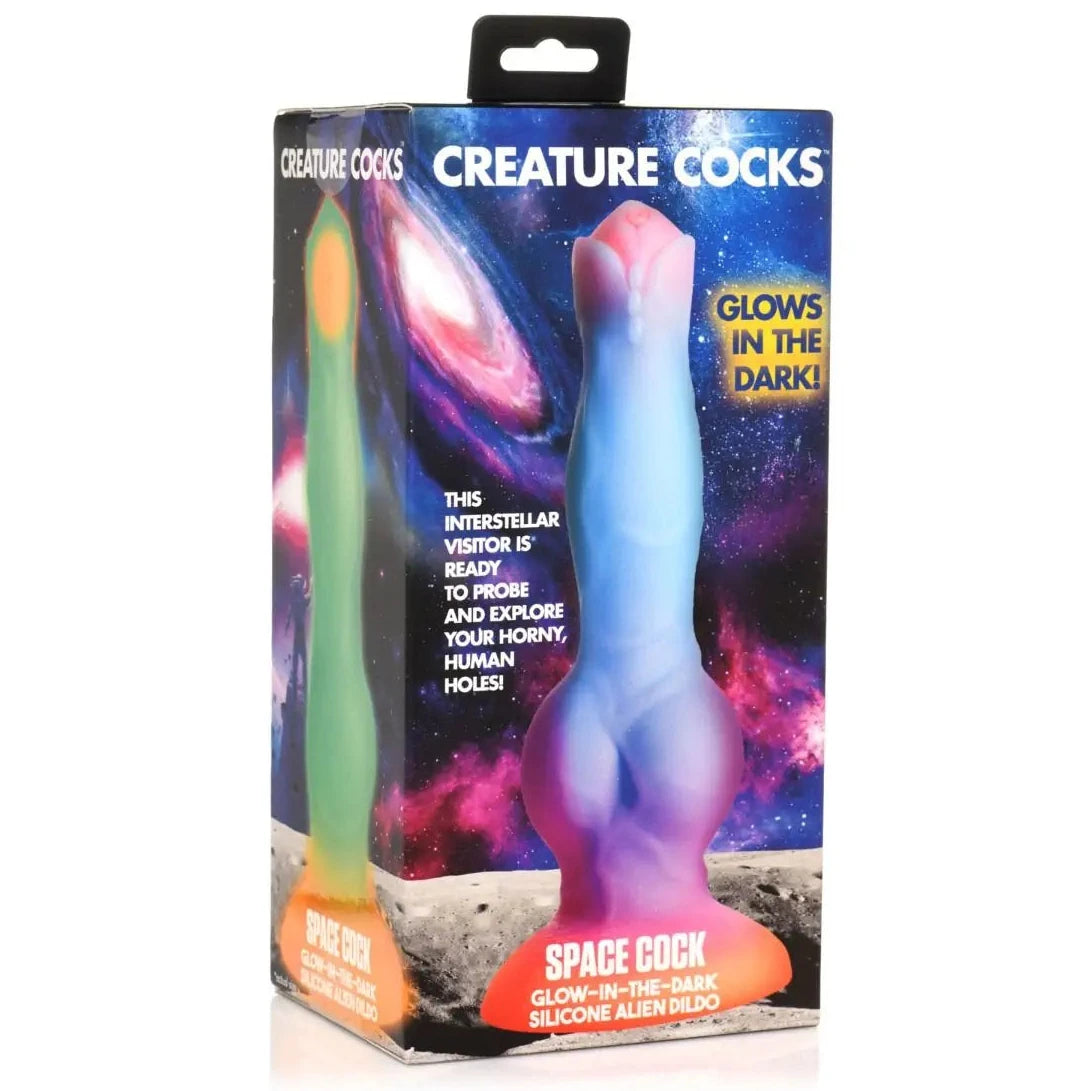 Creature Cocks Glow in the Dark Silicone Alien Space Cock Roleplay Suction Dildo