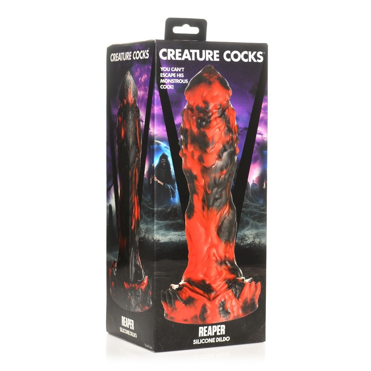 Packaged product labeled 'Creature Cocks' with a red and black design on a white background
